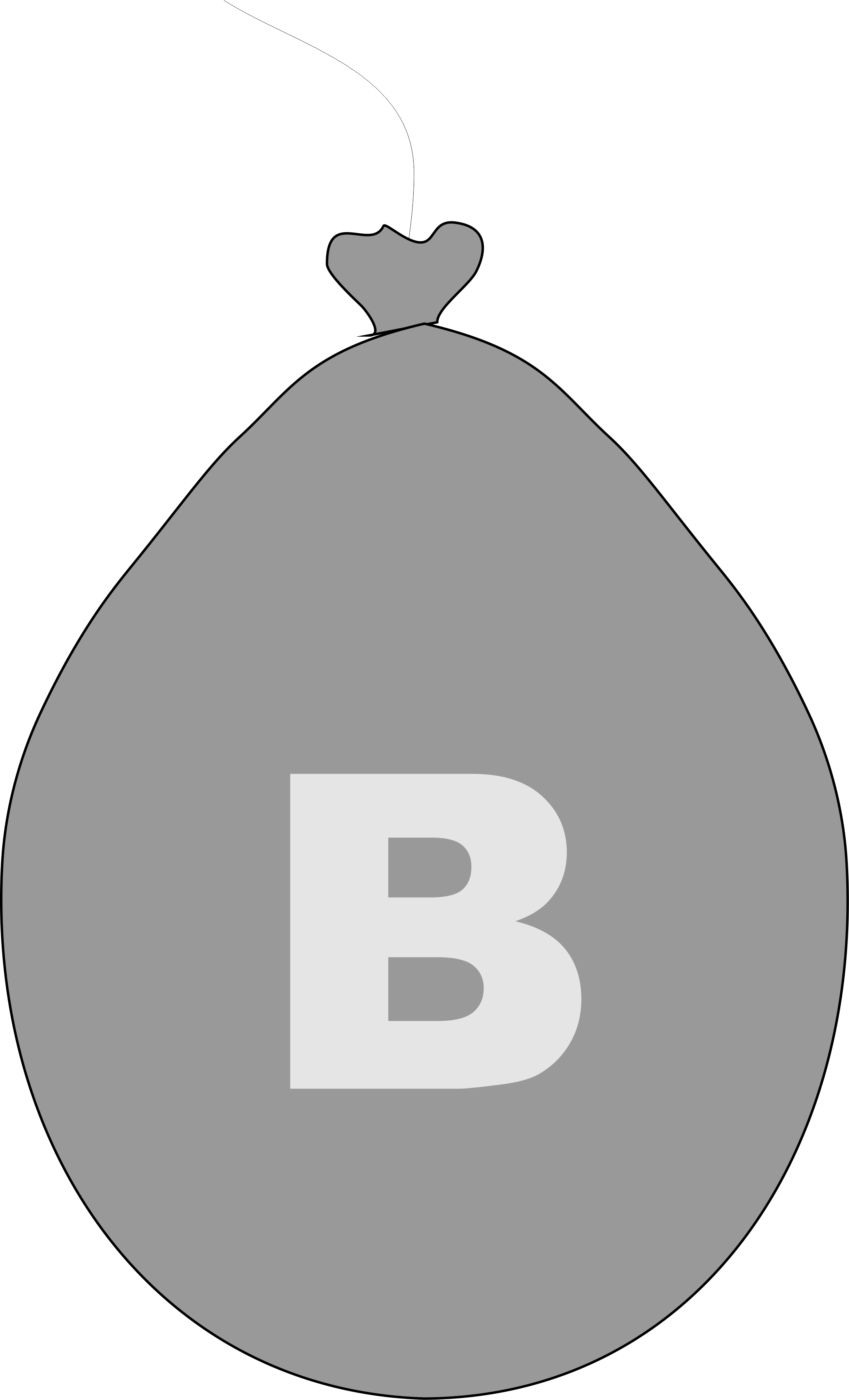 Balónek písmeno B stříbrné